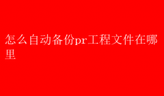 PR工程文件自动备份设置指南