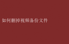 轻松指南：如何删除视频备份文件
