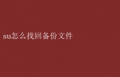 SU软件备份文件找回指南